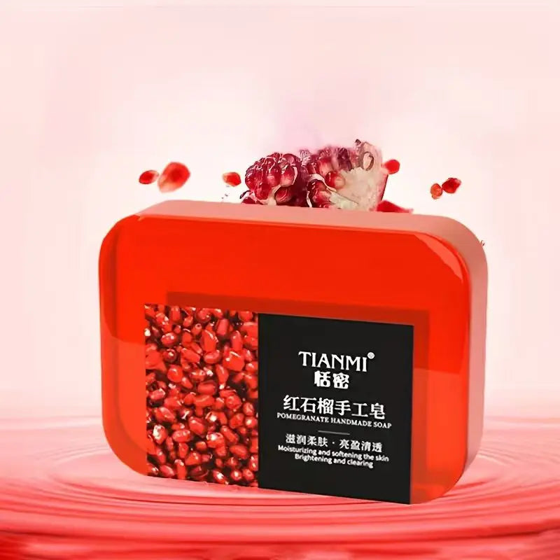 Pomegranate Soap Gently Cleanses the Face and Body, Moisturizes Water and Moisturizes, Suitable for All Skin Types, Gift