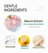 LAIKOU Sakura Hand Cream Hydrating Moisturizing Nourishing Smoothing Brightening Repairing Non‑Greasy For Dry Rough Skin 30g