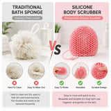 Silicone Body Scrubber Shower Brush, Honeycomb Exfoliating Bath Tool for Deep Cleaning, Massage & Smooth Skin Care