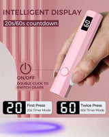 Convenient Handheld UV/LED Nail Lamp Set Handheld Light with Stand LCD Display USB Gel Nail Dryer for Quick Curing All