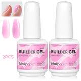 Nailpop 7 IN 1 Nail Glue Gel 15ml Gellack UV Nails Builder Gel Apex & Extension Soak off Base Gel Top Coat  HEMA FREE