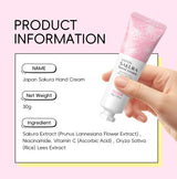 LAIKOU Sakura Hand Cream Hydrating Moisturizing Nourishing Smoothing Brightening Repairing Non‑Greasy For Dry Rough Skin 30g