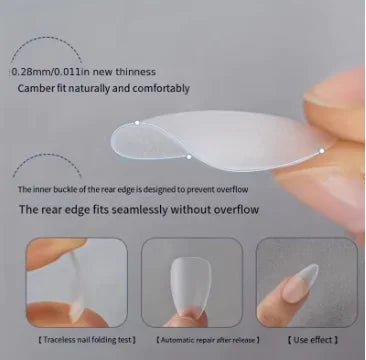 Boxed 330 Short Almond Nail Tips - Upgraded Matte Gel Nail Stickers Without File, Pre-Shaped Full Coverage of Short Almond Nails