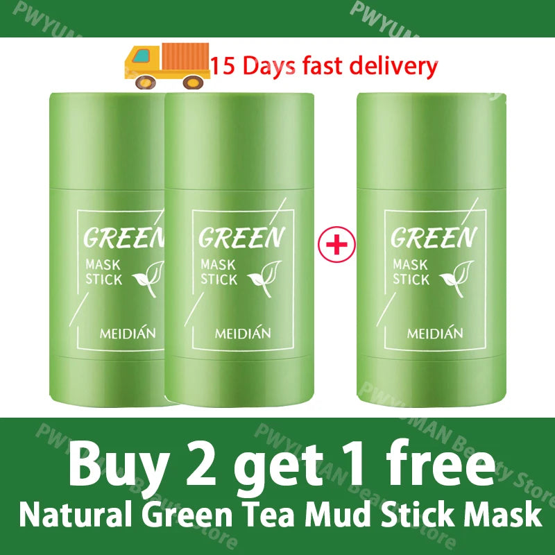 Original Facial Remove Blackhead Green Tea Solid Mask Treat Acne Blemish Black Dots Clean Stick Cream Shrink Pores Skin Care  ﻿