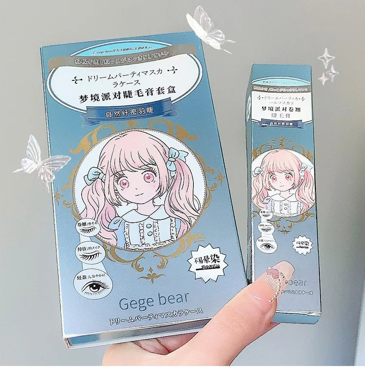 Gege Bear Dream Party Curly Black Sun Flower Mascara Cute Design All Day Long-Wearing Lash-Lengthening Thick Volume Eyelashes