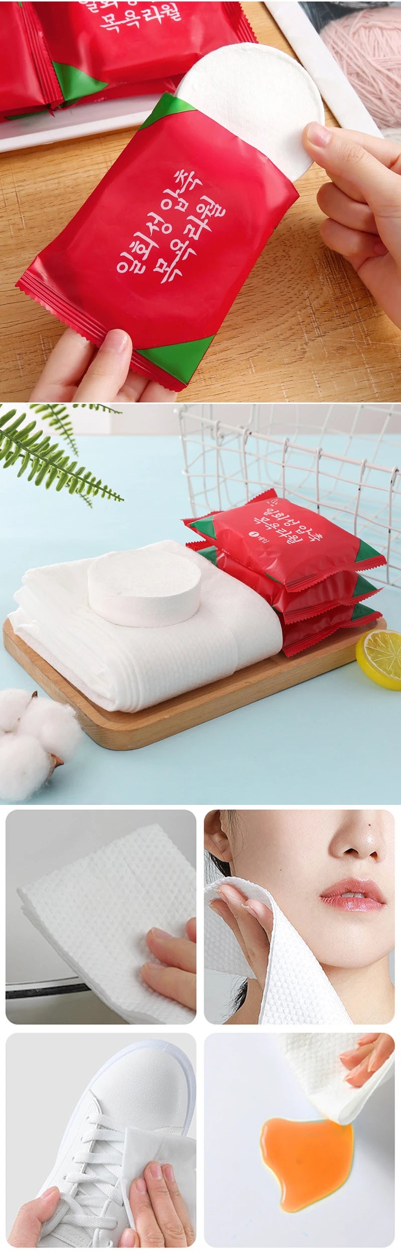 10pcs Disposable Travel Towels Compressed Facial Wipe Portable Trip Essential Quick-Drying Towel Household Washable Wipes