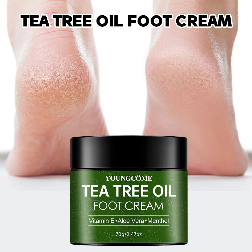 Tea Tree Foot Cream for Heel Dry Skin Care Exfoliate Dead Skin Soften Hydrate Moisturize Smooth Rough Skin Daily Foot Care Lotio