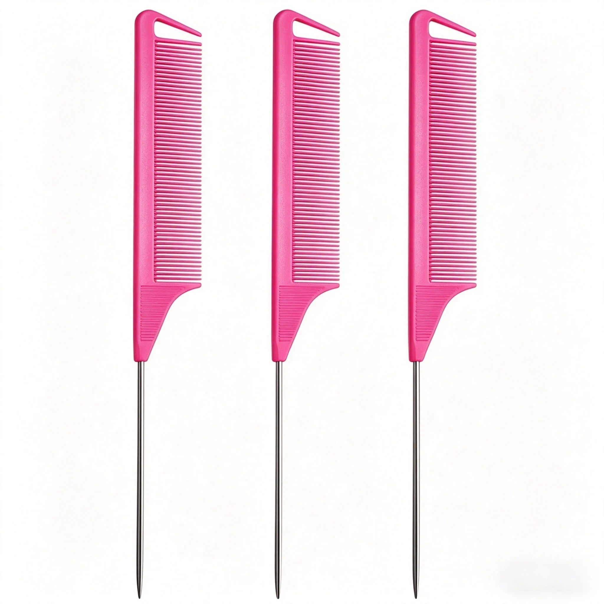 Pro Pointed Tail Salon Hairdressing Hair Styling Anti-static Comb Hair Brush Steel Needle Pin Rat Tail Combs Barber Accessories