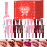 Premium Gift Set 24PCS/Box Lip Gloss Set Long-Lasting Moisturizing Lip Color Modification Perfect Gift for Women Valentine’s Day