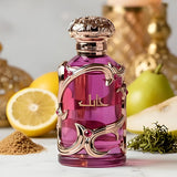 Luxury Habiik Decorative Women Perfume 100ml, Soft Pear Jasmine Oriental Fragrance, Rose Gold Engraved Metal Cage Pink Glass Bottle, Ready Gift Box for Her Birthday Holiday