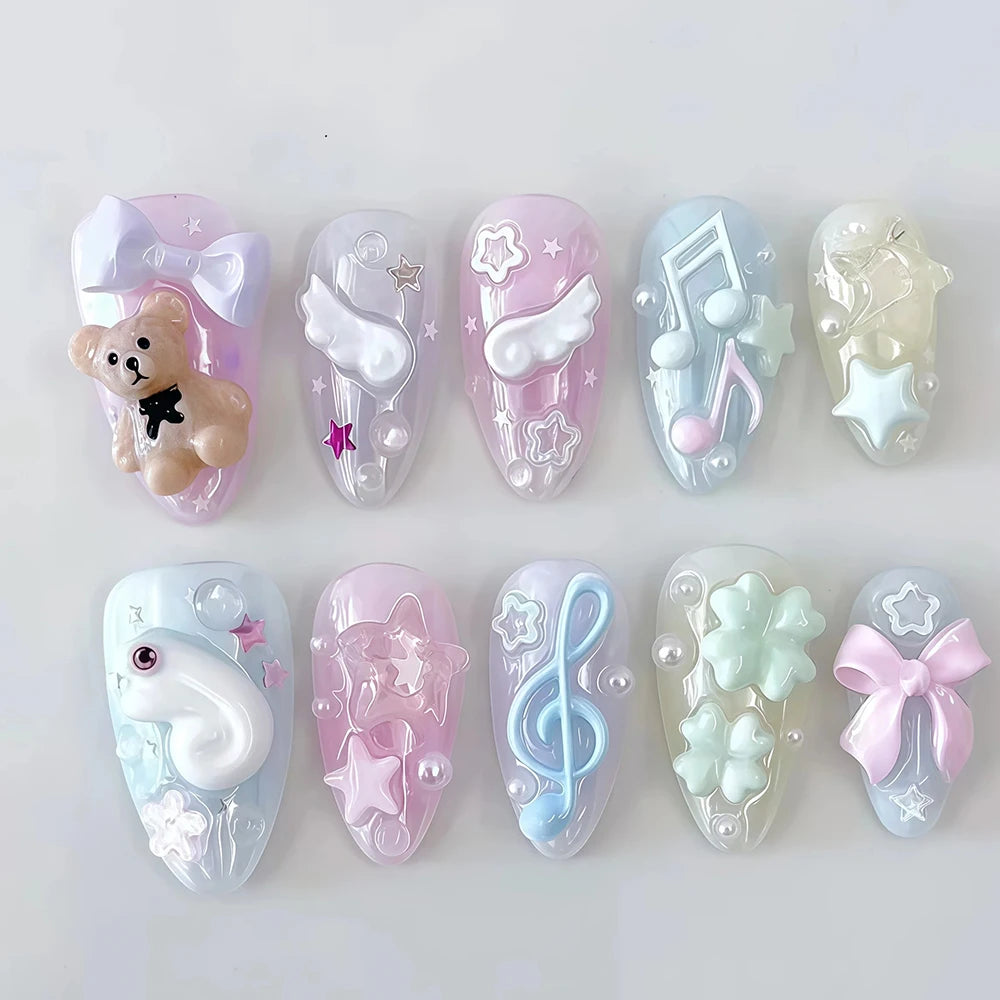 3D Angel Wings Nail Art Silicone Mold Reusable Clear DIY Manicure Template Wedding Gel Wings Design