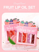 Rolling Bead Lip Oil Set of Four Moisturizing Lotion, Hydrating Roller Ball Mouth Oil, Anti-Drying, Colorless and Transparent
