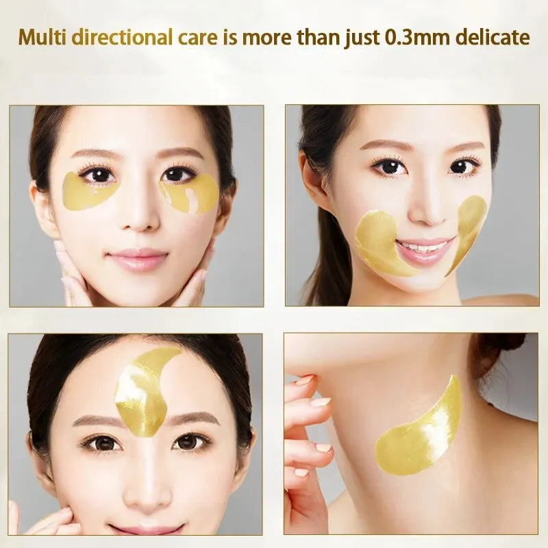 60pieces FONCE Women's Golden Moisturizing Eye Mask Patch, Moisturizing and Moisturizing,Easy to Absorb,Mild and Non Irritating