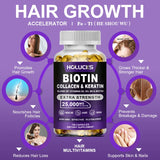 Biotin+Collagen+Keratin Capsules, Hydration, Promotes Hair Growth, Strengthens Weak Nails, Joints & Bones, Anti-Aging, Whitening