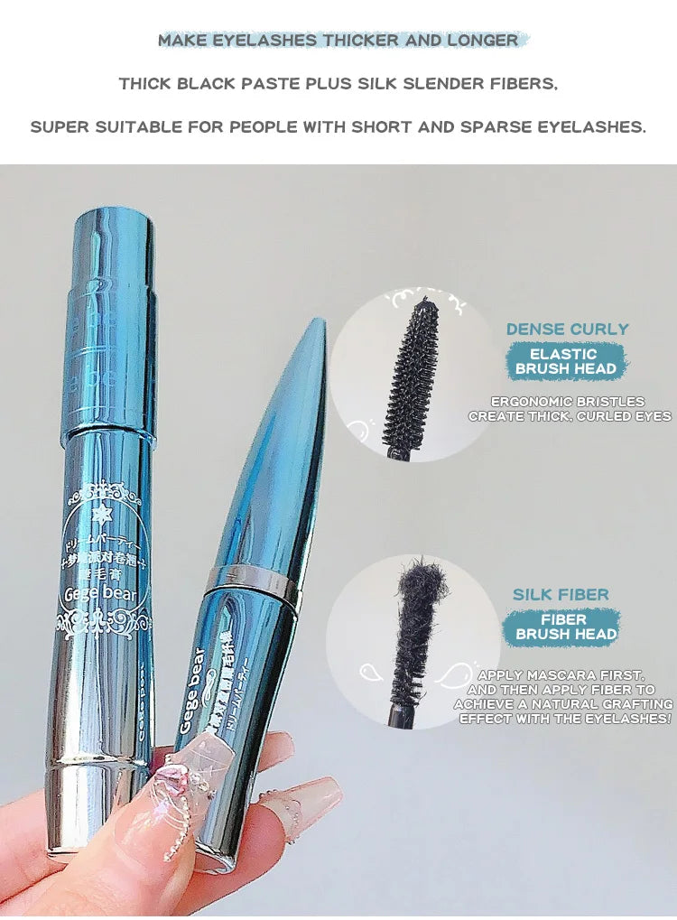 Gege Bear Dream Party Curly Black Sun Flower Mascara Cute Design All Day Long-Wearing Lash-Lengthening Thick Volume Eyelashes