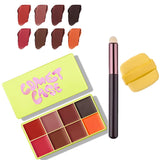 Multi Cream Eyebrow Blush Highlighter Palette Long Wearing Eyeshadow Palette Matte Shimmer Finish With Free Brush & Powder Puff