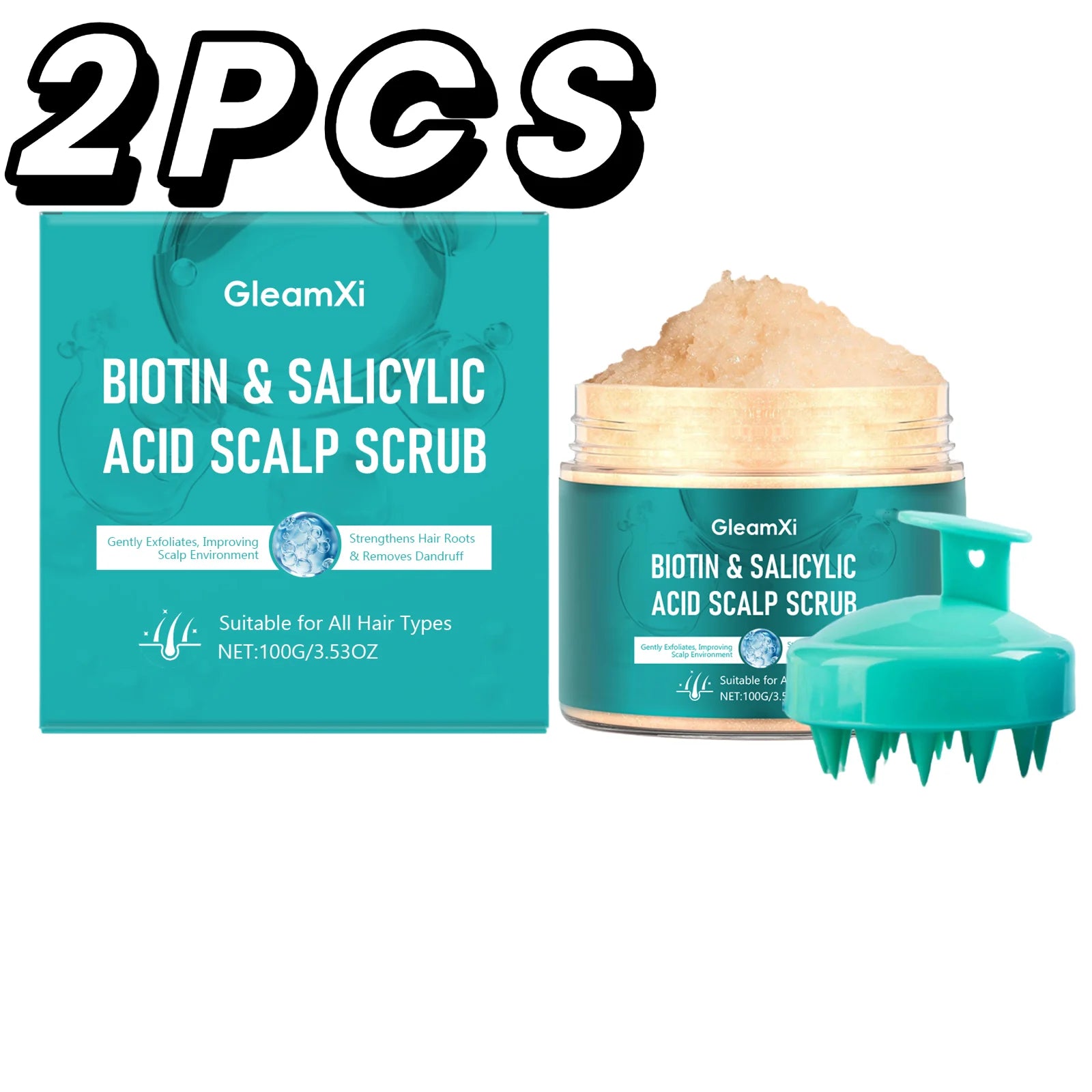 Salicylic Detox Scalp Scrub With Massage Brush Set Deep Cleansing Refreshing Oil Control Anti-Frizzy Hair Care Salon-at-home