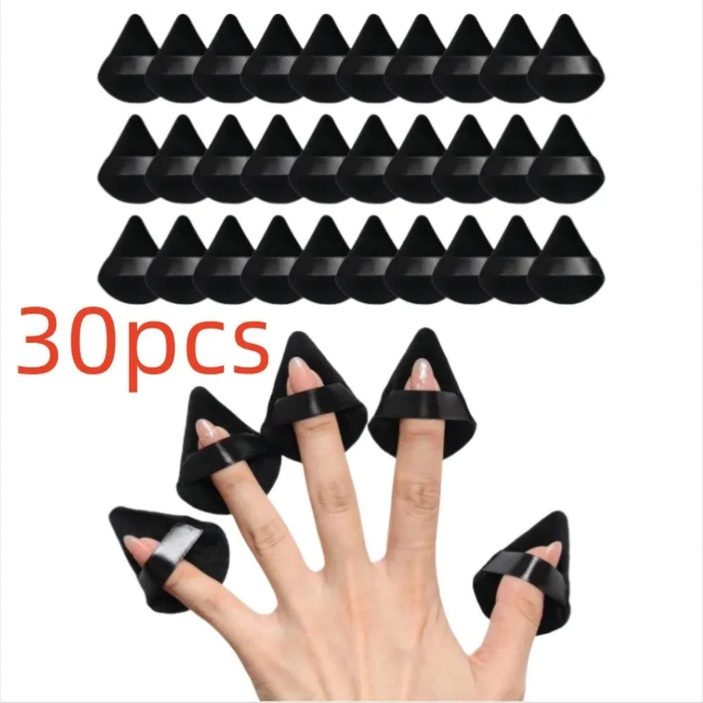 10-100pcs Triangle Mini Velvet Powder Puff Foundation Face Concealer Applicator Cosmetic Finger Sponge Puff Beauty Makeup Tools