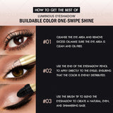 Smudge-Proof & Waterproof Eyeshadow Stick,Dual-Ended Eye with Shadow Stick,Sponge Brush,Glitter & Matte Finishes