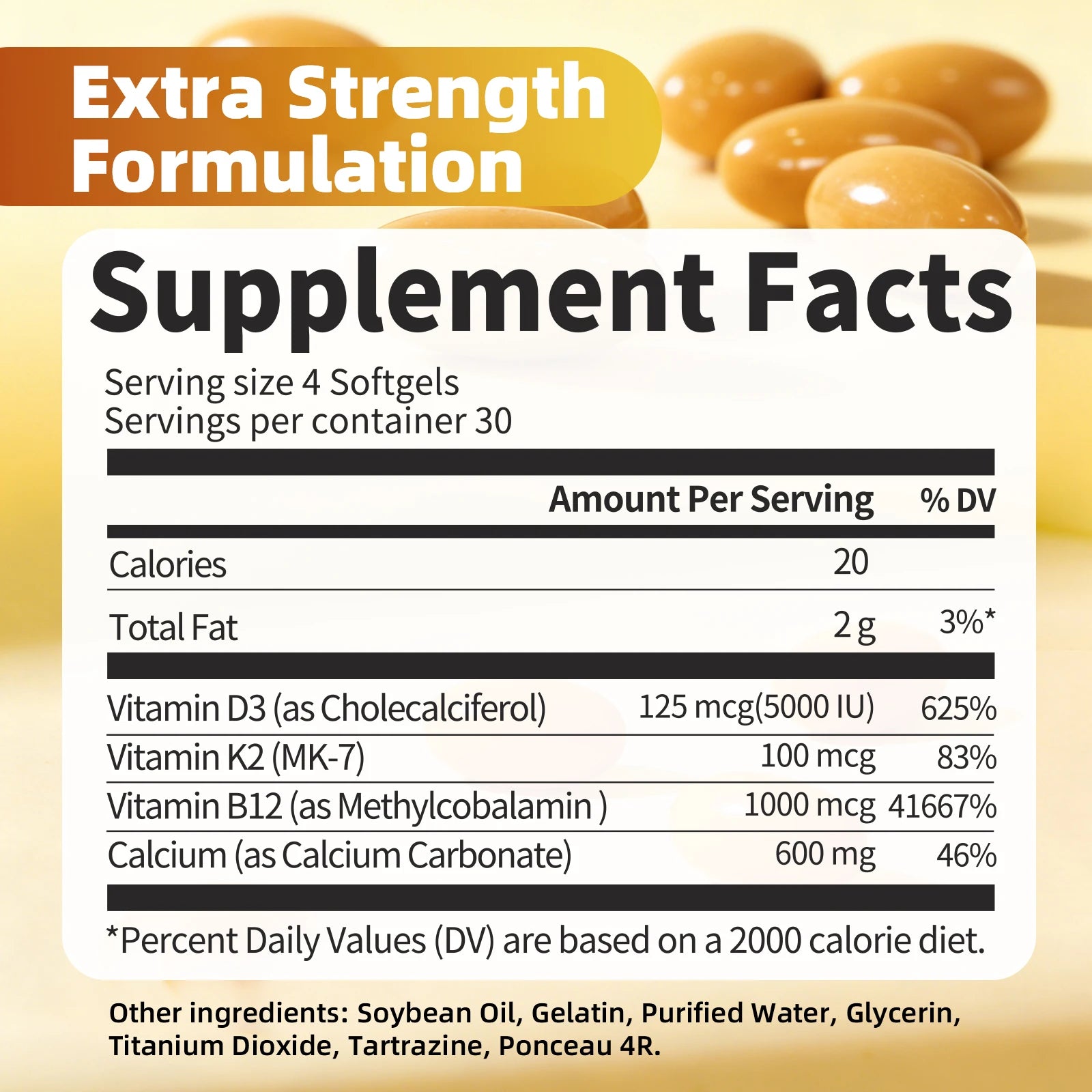 BBEEAAUU Vitamin D Calcium Capsules Helps Calcium Absorption Strengthen Bone and Tooth Improve Osteoporosis Adult Health Food