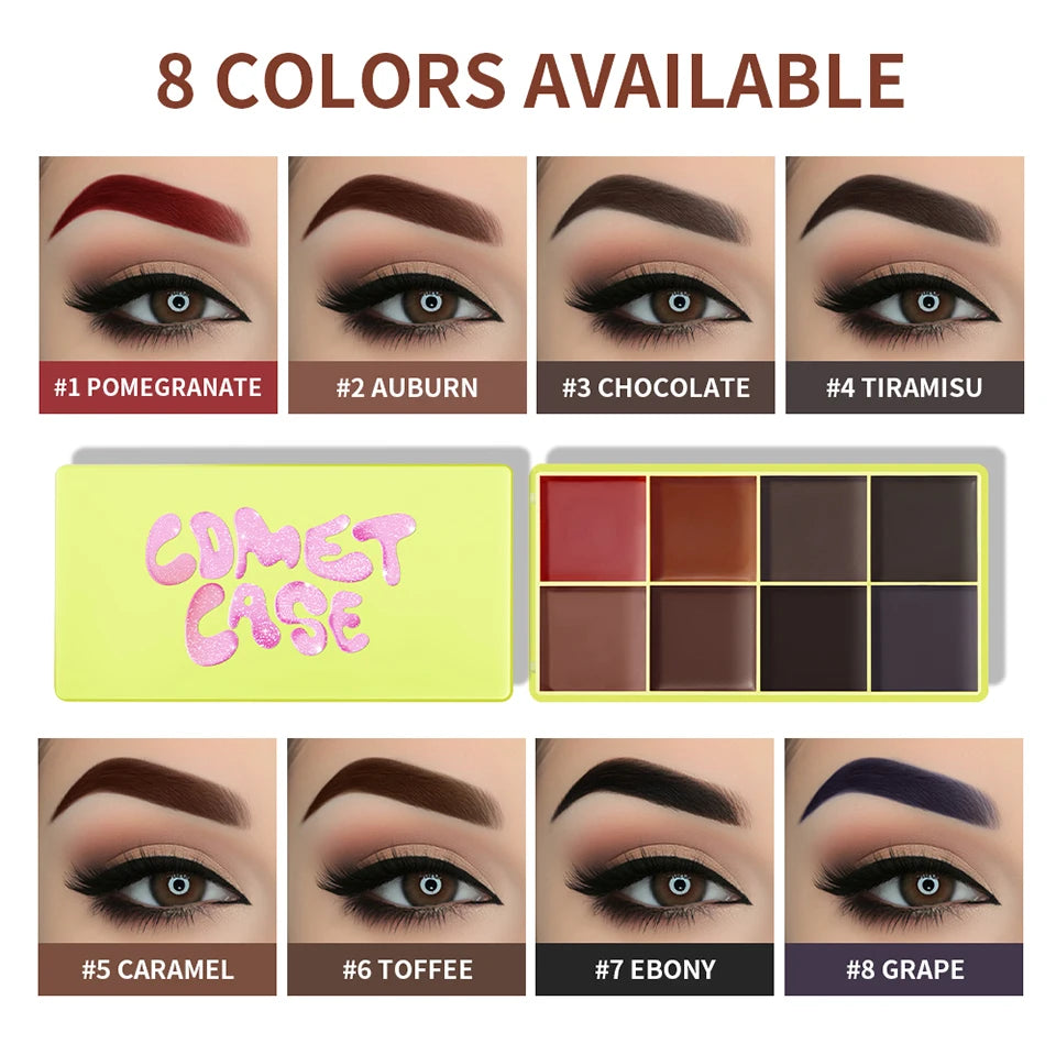 Multi Cream Eyebrow Blush Highlighter Palette Long Wearing Eyeshadow Palette Matte Shimmer Finish With Free Brush & Powder Puff