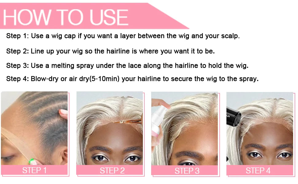 LOCKMIO 60ml Melting Spray Long Lasting Fast Drying Secure Hold Invisible Safety Ingredients Protect Scalp Skin Wig  Lace Front