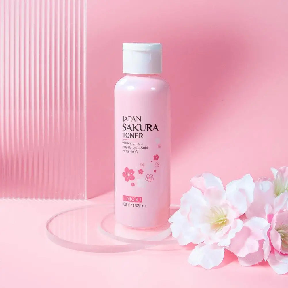 100ML Sakura Face Toner Brightening Hydrating Moisturizing Oil Control Deep Hydration Moisturizer Feels Light Serum Skin Care