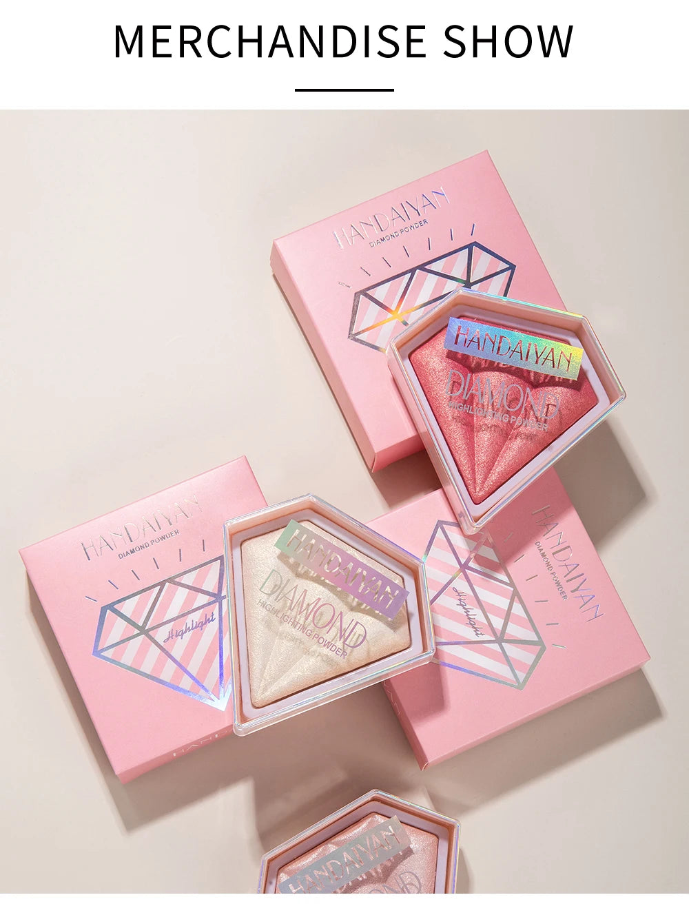 Natural Diamond Highlighter Powder 5 Color Shimmer Contour Nose Shadow Brightening Face Makeup Cosmetics Palette