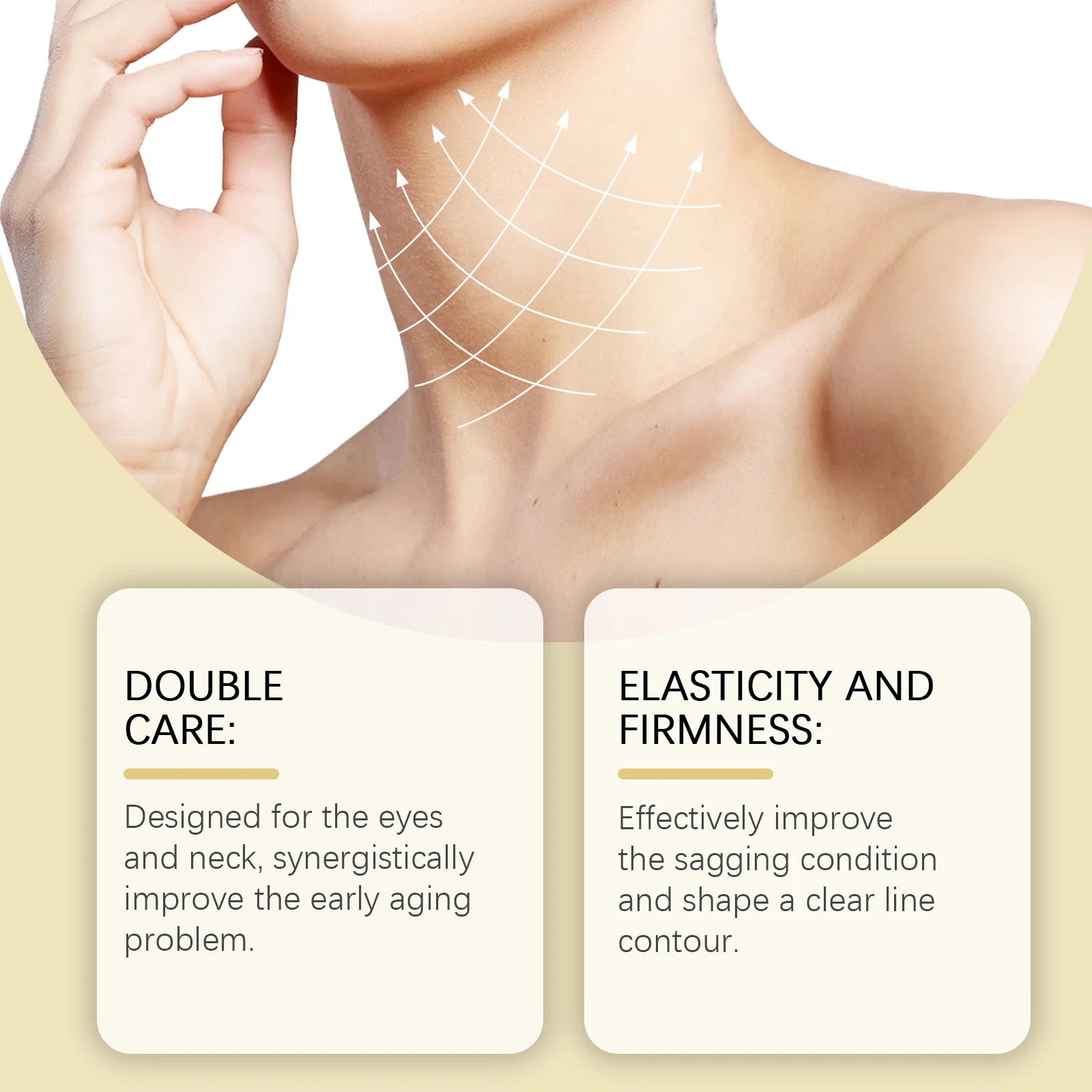 Tighten Skin Care Set Deep Hydration Face Massager Reduce Fine Lines Electric Eye Cream AH-8 Firming Neck Cream with Roller 120g