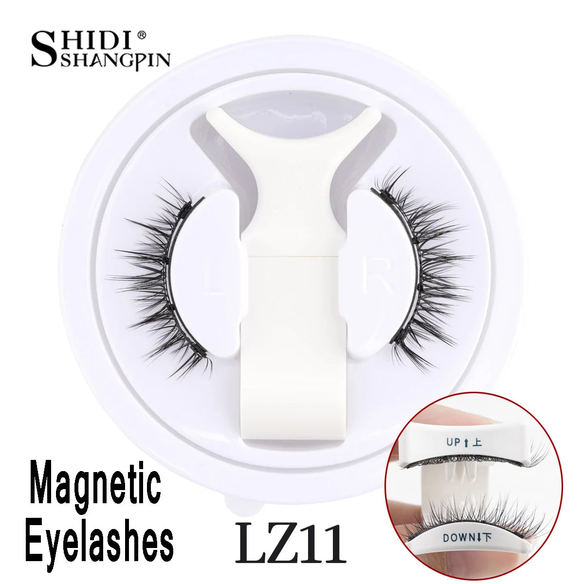 1/2 Pair Reusable Magnetic Eyelashes Tweezers Set Faux Mink Lashes Handmade 3D Natural False Eyelashes and Magnetic Tweezers Set