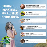 Greensure Marine Collagen - With Hyaluronic Acid, Biotin & Blueberry Support Joint, Hair, Skin, Nail, Cartilage & Overall Health