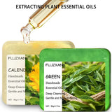90g FUJZXANS Handmade Essential Oil Soap Bars - Rose, Jasmine, Green Tea, Calendula, Osmanthus, Lavender, Lemon - 7 Long-Lasting