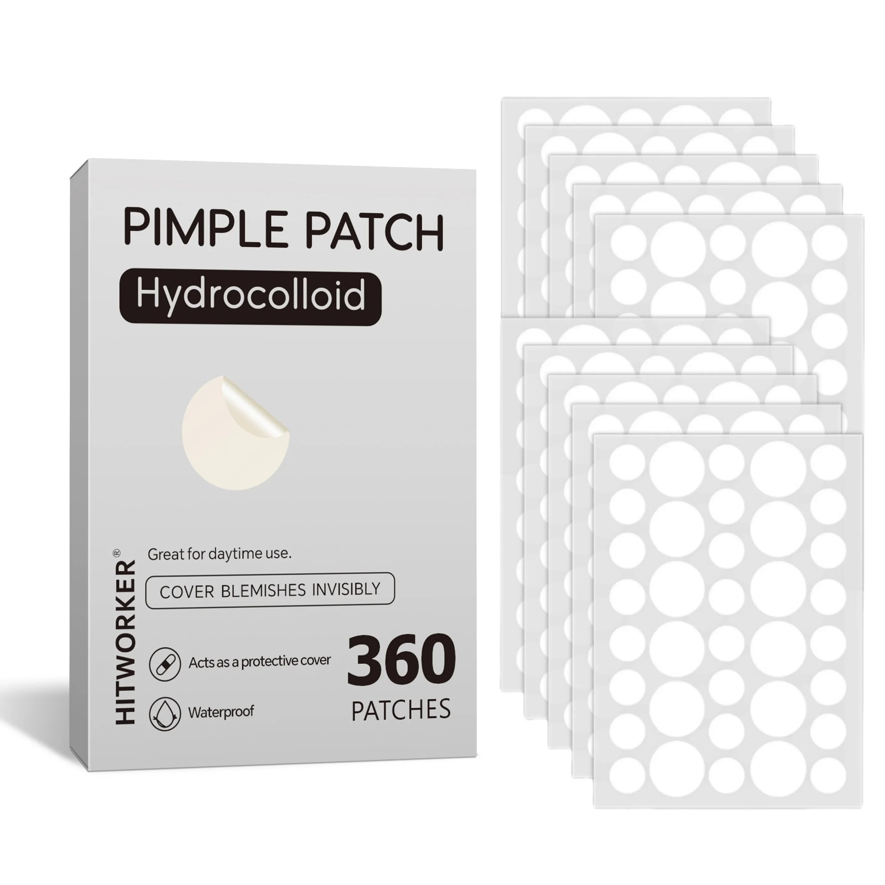 360pcs Face Acne Patch Invisible Skin Care Pimple Acne Patches Anti-inflammatory Healing Absorbing Spot Sticker Covering Acne