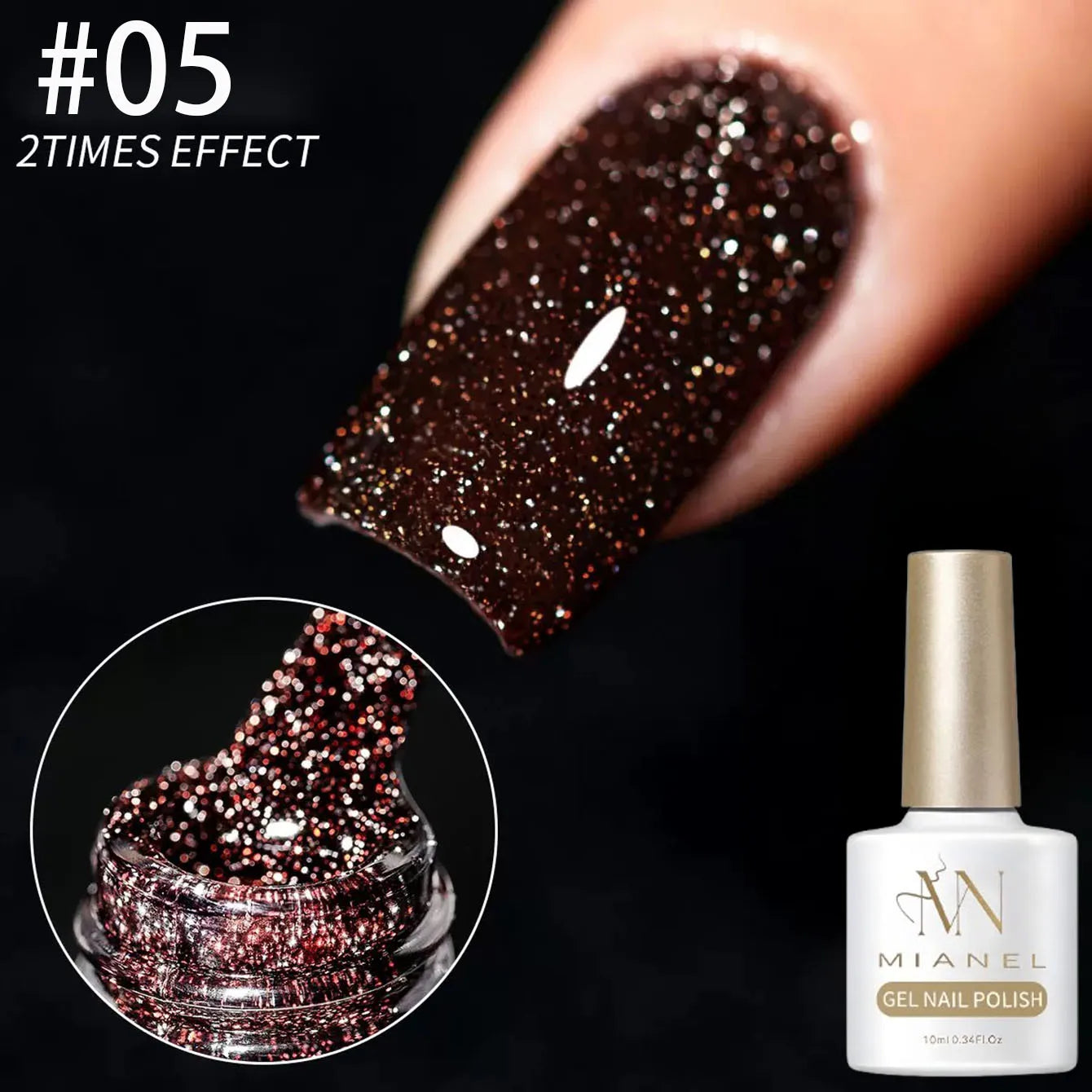 MIANEL Autumn Gel Nail Polish Adhesive Burst Flash Broken Diamond Halloween Christmas Nails Art Kit for Professional Use