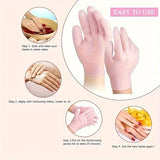 2Pcs Reusable Silicone Moisturizing Gloves, Exfoliating Spa Hand Masks for Dry Cracked Skin, Soft Smooth Hand Care Tools