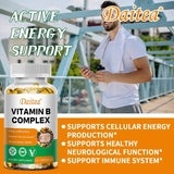 Organic Vitamin B Complex Supports Energy, Immune Health, Antioxidant Supplement - 30/60/120 Vegetarian Capsules