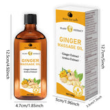 Cold-Pressed Ginger Oil, for Body Massage, Turmeric Root Oil, Sweet Almond Oil, Moisturizing and Dry Skin Care, Suitable for All Skin Types, Neutral for Adults