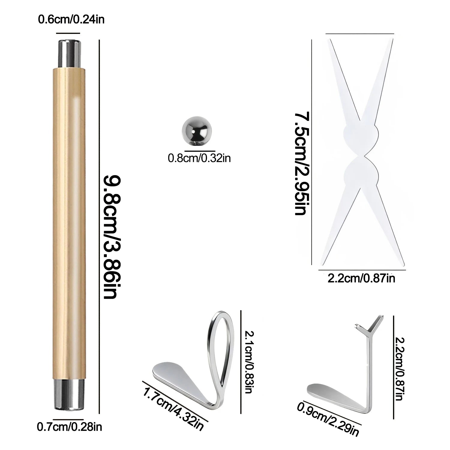 4Pcs Strong Magnetic Stick Cat Eye Set Magnet Double Headed Nail Art Cylindrical Ball Heart-shaped Hollow Cat Eye Magnet Tools