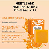 100g Orange Enzymes Mild Exfoliating Brightening Soap Bar,Face Body Gentle Cleansing Hydrating Moisturizing,Smooth Tender Skin