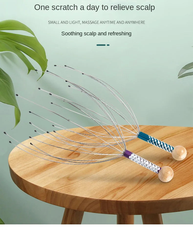 Octopus Head Massager Scalp Massager Relaxation Relief Body Massager Remove Muscle Tension Tiredness Metal Head Relax Massager