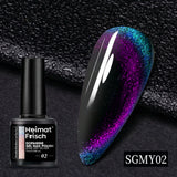 Heimat Frisch 7ml Single Bottle Double-Edge Cat Eye Gel Polish with Black Neon Polarized Chameleon Effect, Perfect for Party