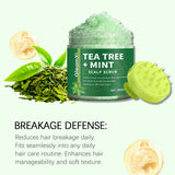 Tea Tree Scalp Scrub Anti-Dandruff Oil Control Refreshing Fluffy Anti-Breakage Soothing Nourishing Hair Deep Cleansing Shampoo