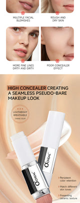 O'CHEAL Temperature Changing Foundation Stick Facial Coverage Blemishes Pores Double-Headed Face Matte Makeup Foundation Cream