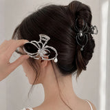 Spider Personalized Hair Clip Women Aluminum Alloy Hair Claw Pearl Pendant Rhinestone Festival Fashion Hair Accessories Girls