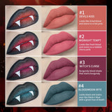 Gothic Bloody Lip Stain Matte Dark Red Green Halloween Lip Glaze Tint Knife Shaped Bottle Vampire Lipstick Makeup Waterproof