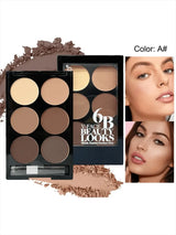 6-color Blush and Contouring All-in-one Palette Pearlescent Matte Powder Face Blusher Glitter Highlighter Blush Makeup Palette