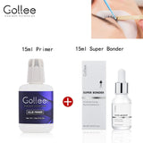 Gollee Eyelash Extensions Glue 15ml Eyelash Cleansing Primer Super Bonding Lasting Lash Extension Primer Professional Adhesive