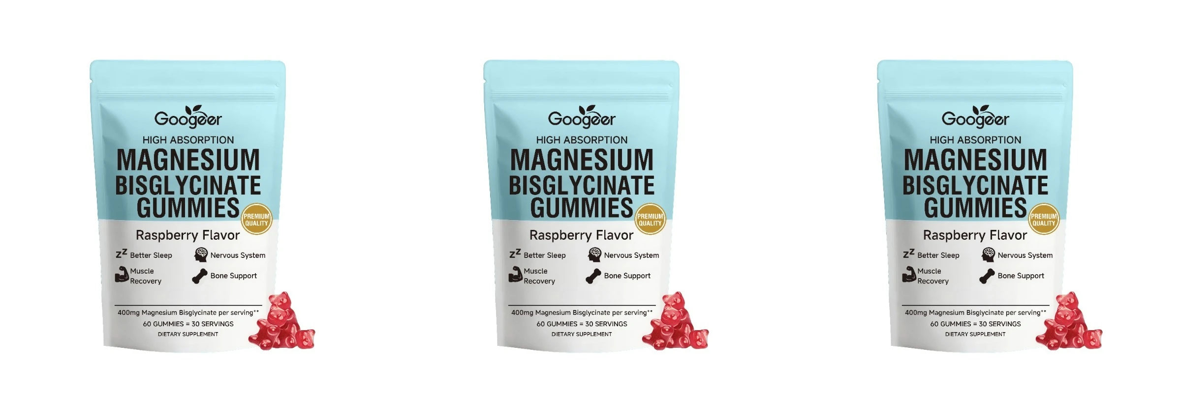 Magnesium Bisglycinate Gummies 400mg, 60 Count, Adult Daily Wellness Supplement for Bone Muscle Sleep Support