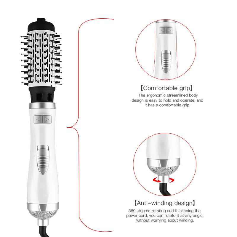 3 in 1 Round Rotating Volumizer Styler Rotating Hair Brush Automatic Rotating Styler Ionic Hair Brush hot air Dryer