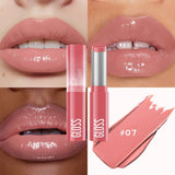 Glass Shine Lip Glaze, Mirror Finish Lipstick, Waterproof, Long Lasting, Non-Transfer, Plumping, Nude Shades